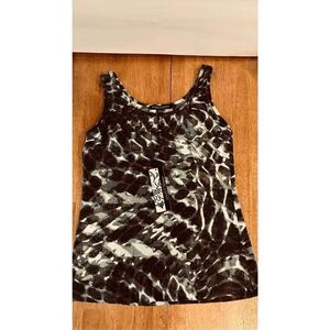 Robert Kitchen Canada Brown Black Print Tank Top Size L